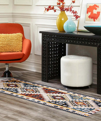 Tapis mosaïque taupe/cuivre lavable en machine - 2'6 x 8'0|Carpette Mosaic taupe et cuivre lavable à la machine - 2 pi 6 po x 8 pi 0 po|D86FEOKD