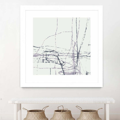 Œuvre d'art murale imprimée blanche et mate « Chalk Doodles H » 30 x 30