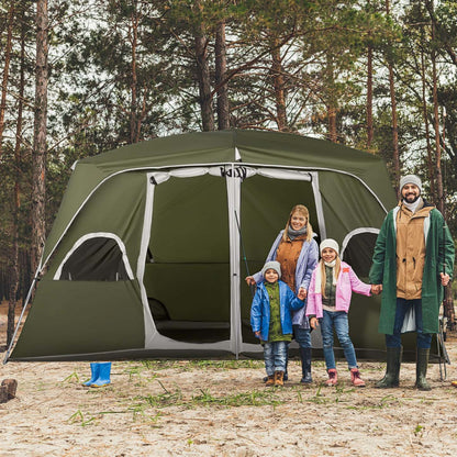 Outsunny Camping Tent Tente Familiale 4-8 Personnes Avec 2 Chambres Et Fenêtres En Maille|Outsunny Tente De Camping 4-8 Personnes Avec 2 Chambres Et Fenêtres En Maille