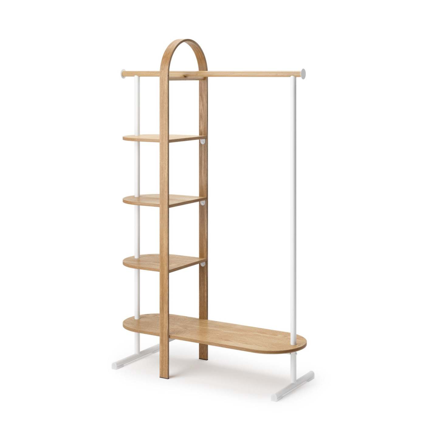 Umbra Modern Wood Bellwood Garment Rack Coat Rack - White and Natural|Portemanteau et support à vêtements modernes Bellwood de Umbra en bois - blanc et naturel