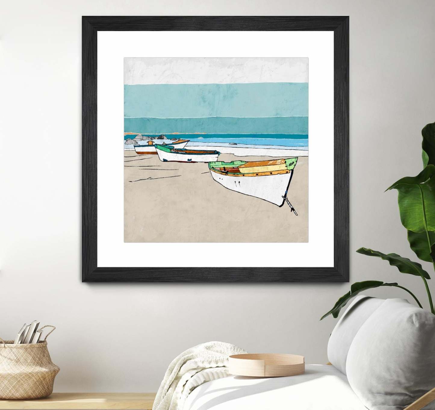 Lined Up Matted and Framed Black 30x30 Wall Art|Œuvre d’art murale encadrée noire et mate « Lined Up » 30 x 30