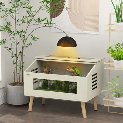 Pawhut Terrarium Pour Reptiles De 29 Gallons, 31,5 X 20 X 24 Réservoir Pour Reptiles À Ouverture Supérieure Avec Verre Trempé