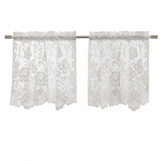 Habitat Limoges Étages de rideaux transparents à passe-tringle blanc - 55 x 36|Brise-bise passe-tringle transparent Limoges blanc d'Habitat - 55 x 36