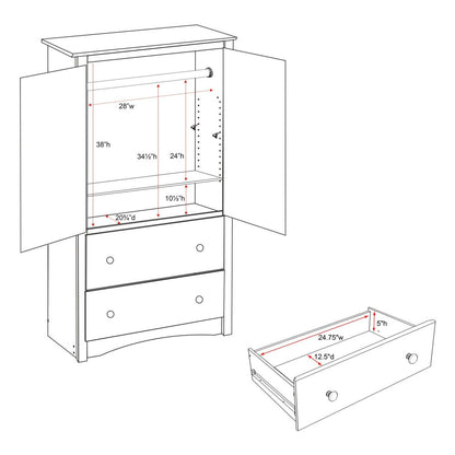 Armoires Sonoma à 2 portes - Noir | Sonoma Armoires A 2 Portes – Noir