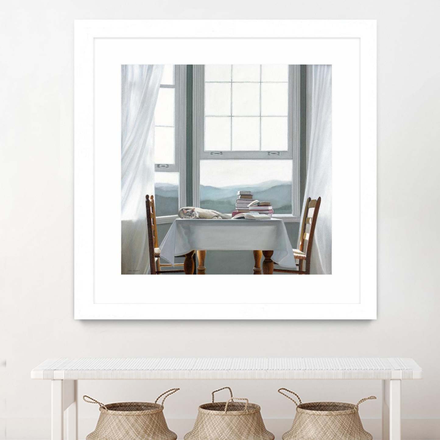 Œuvre d'art murale imprimée blanche et mate « Accidental Scholar » 30 x 30