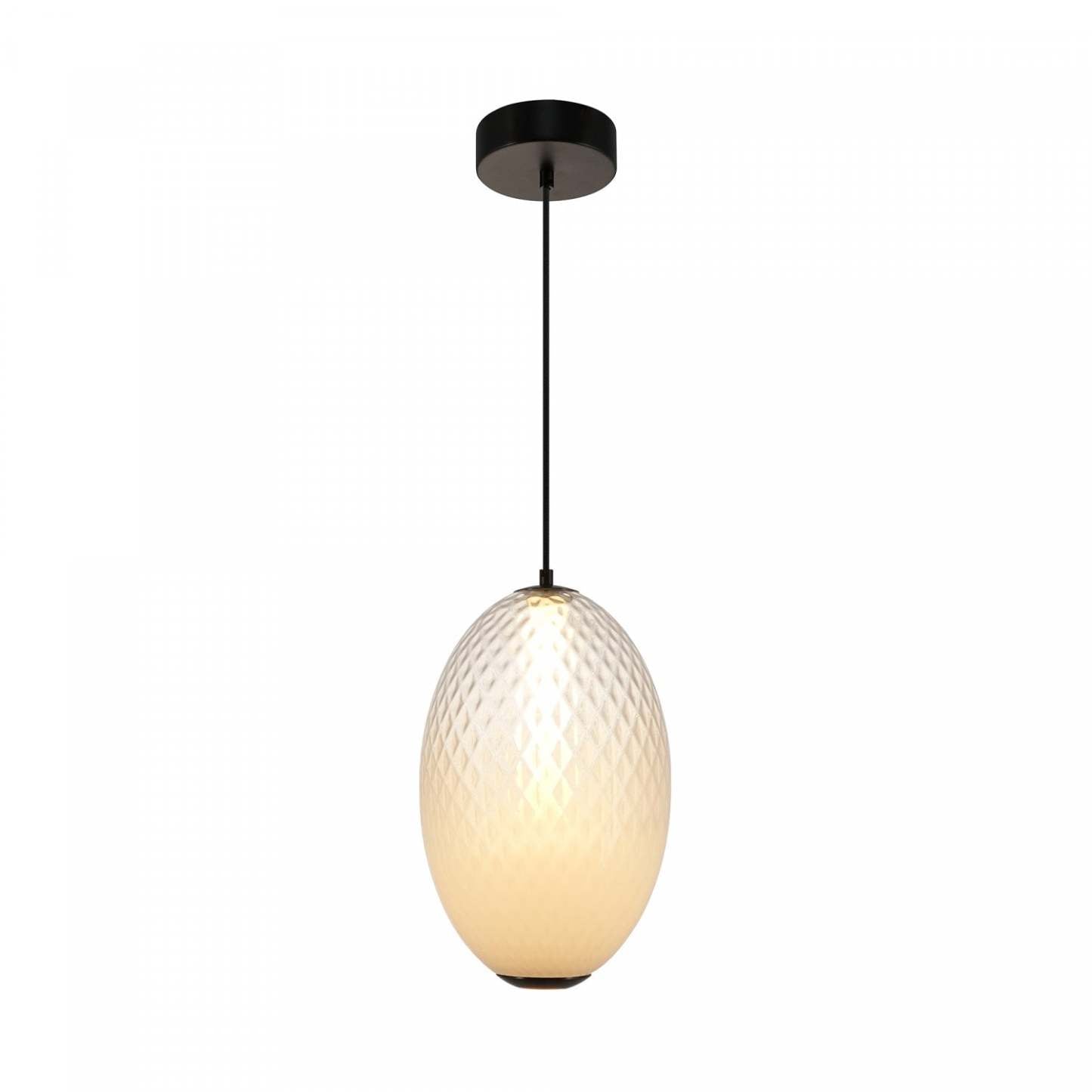 Suspension LED intégrée Celeste 10, blanche avec lampe en verrerie diamant | Suspension A Del Integrees Celeste De 10 po, Blanche Avec Verre Diamante