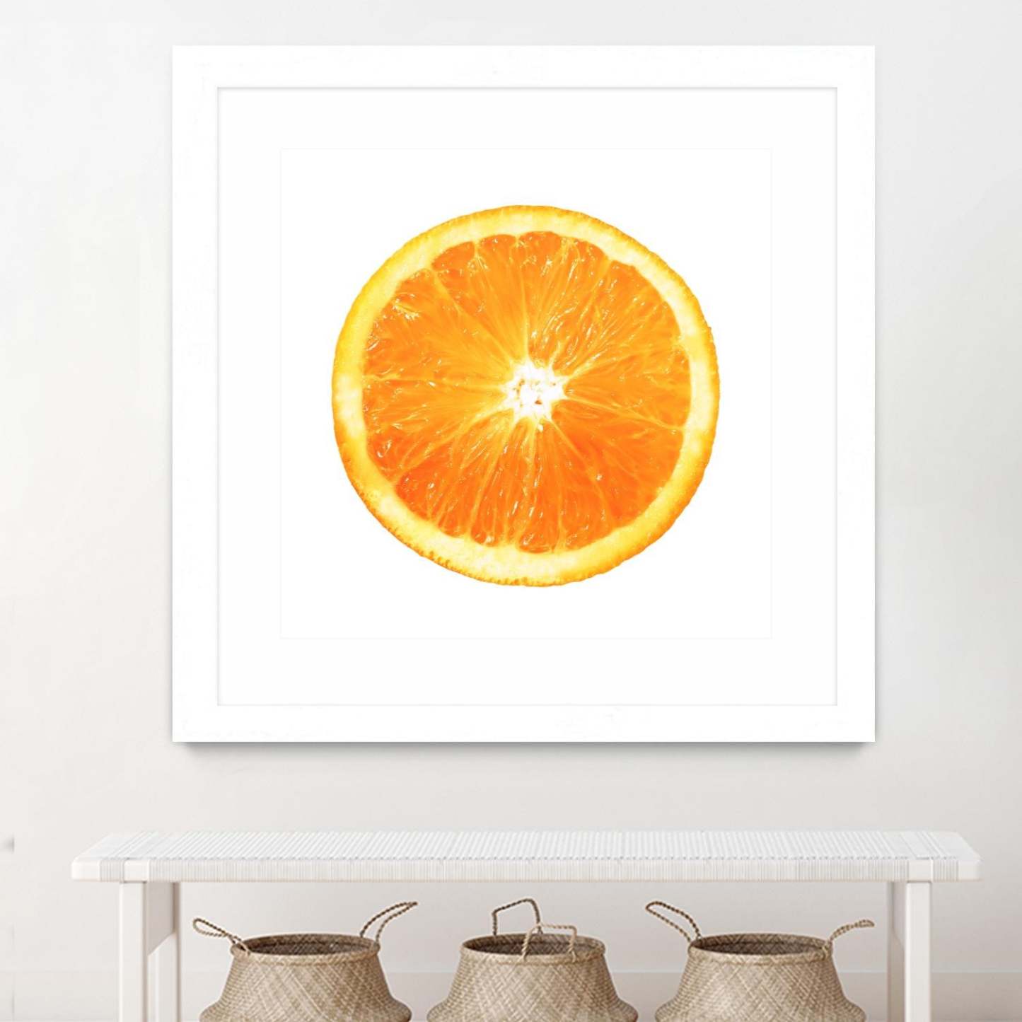 Œuvre d'art murale imprimée blanche et mate « Citrus Cultivar » 30 x 30