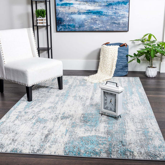 Tapis Roma Carrera Bleu 4x6 | Tapis Roma Carrera bleue 4 x 6 | D80GWXBX