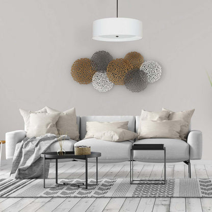 Dainolite Helena 4 Light Pendant 30 Dia Matte Black Finish White Shade White Diffuser Lamp|Luminaire suspendu Helena de Dainolite de 30 po de diamètre avec abat-jour blanc qui diffuse la lumière, fini noir mat et 4 ampoules