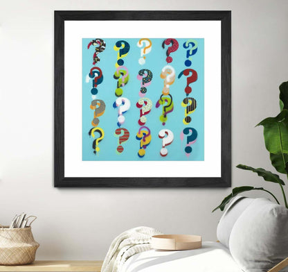 Pop The Question Matted and Framed Black 36x36 Wall Art|Œuvre d'art murale encadrée noire et mate « Pop The Question » 36 x 36