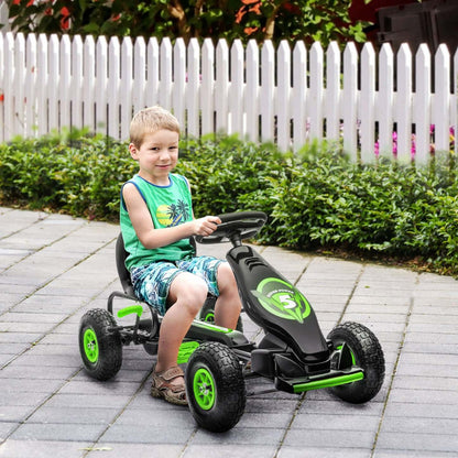 Aosom Go Kart à Pédales Pour Enfants, Jouets À Enfourcher Pour Garçons Et Filles Avec Siège Ergonomique Ajustable, Roues En Caoutchouc