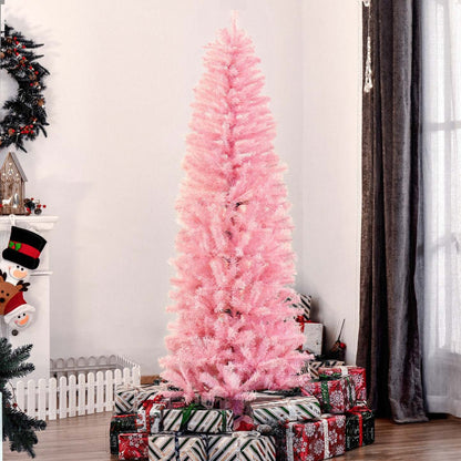 Homcom 6ft Pencil Artificial Christmas Tree With 618 Branch Tips|Homcom Sapin de Noël Artificiel en Forme de Crayon de 6 Pieds avec 618 Pointes de Branche