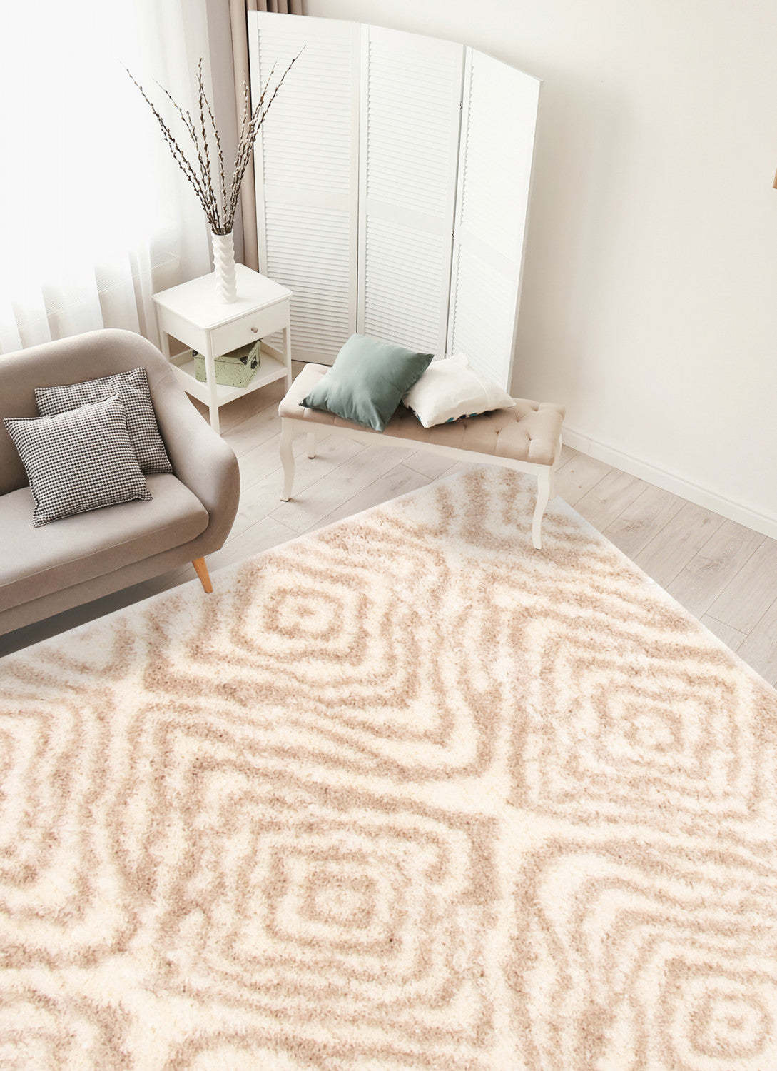 Tapis Agalia Abstract ivoire-beige - 190 x 290 cm | D29U1LYB