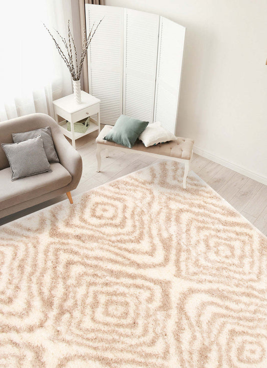 Tapis Agalia Abstract ivoire-beige - 160 x 220 cm | D29EOIP4