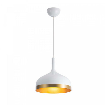 Dash Collection 12 Pendant Ceiling Light - White & Gold|Luminaire suspendu de la collection Dash de 12 po - blanc et doré
