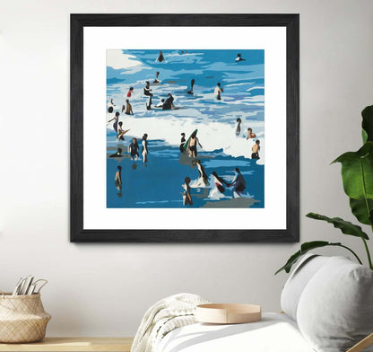 Surf's Up Matted and Framed Black 36x36 Wall Art|Œuvre d'art murale encadrée noire et mate « Surf's Up » 36 x 36