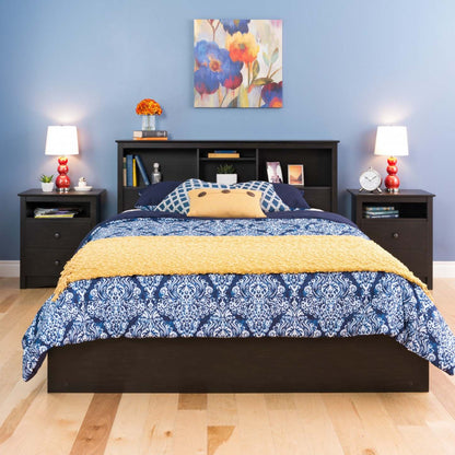 Jade 2-Drawer Nightstand - Washed Black|Table de nuit Jade à 2 tiroirs - noir délavé