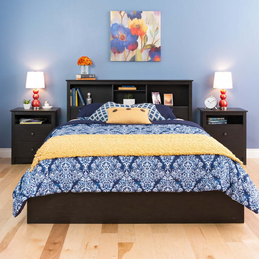 Jade 2-Drawer Nightstand - Washed Black|Table de nuit Jade à 2 tiroirs - noir délavé