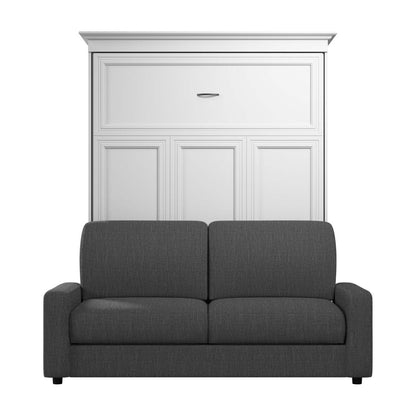 Grand lit escamotable Versatile de Bestar de 78 po (L) avec sofa - blanc