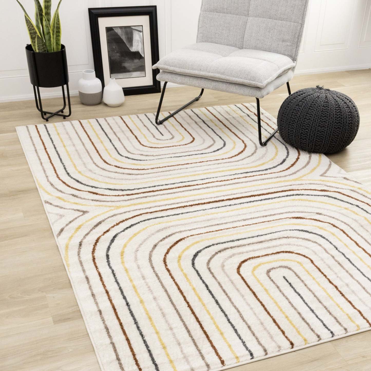 Tapis Marley Multi-Color Double Rainbow Area - 7'10 x 10'6|Carpette Marley multicolore à 2 arcs-en-ciel - 7 pi 10 po x 10 pi 6 po
