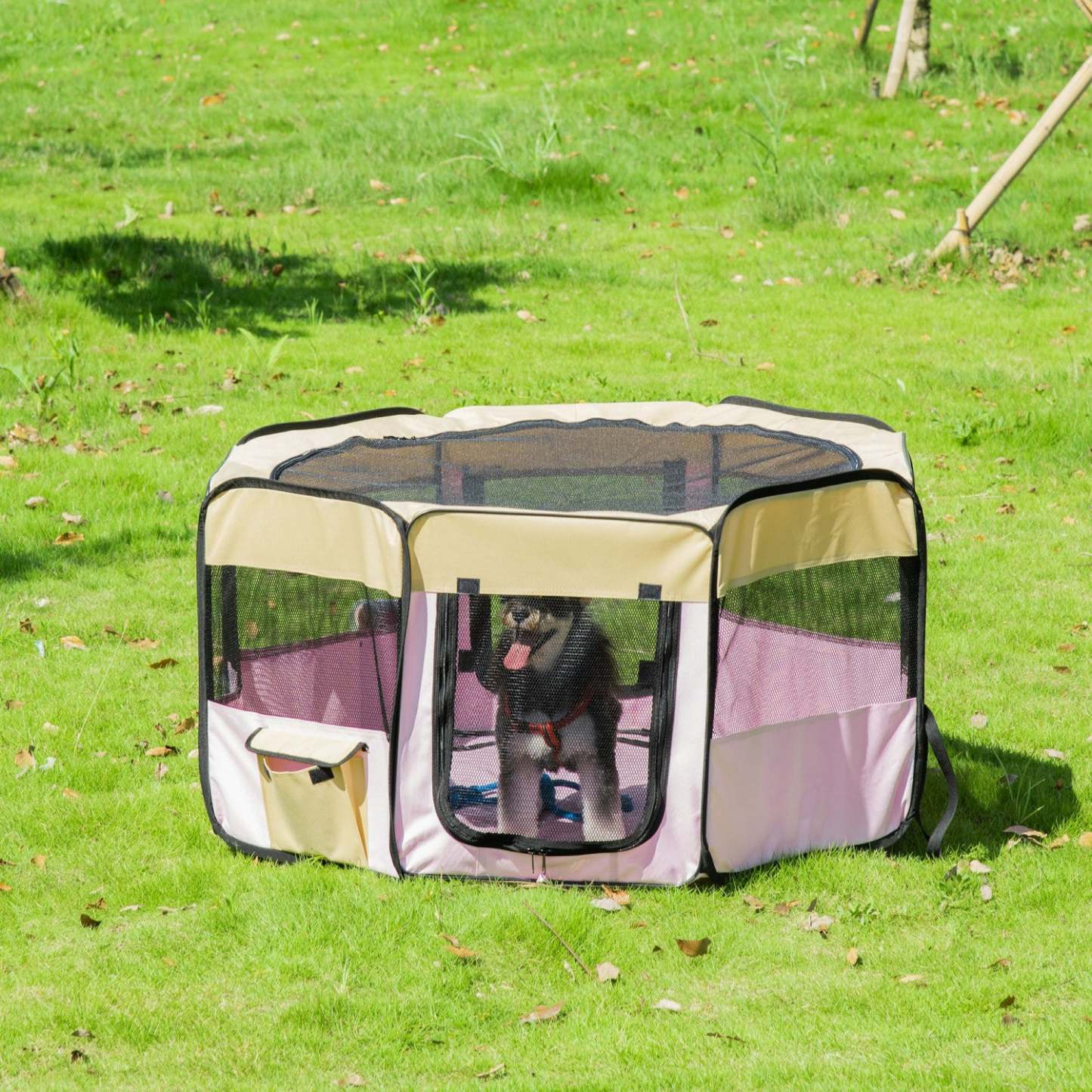 Pawhut 49,2 Pouces Grand Parc D'exercice Pour Chiots Pour Animaux De Compagnie Portable Chien Chat E