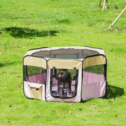 Pawhut 49,2 Pouces Grand Parc D'exercice Pour Chiots Pour Animaux De Compagnie Portable Chien Chat E