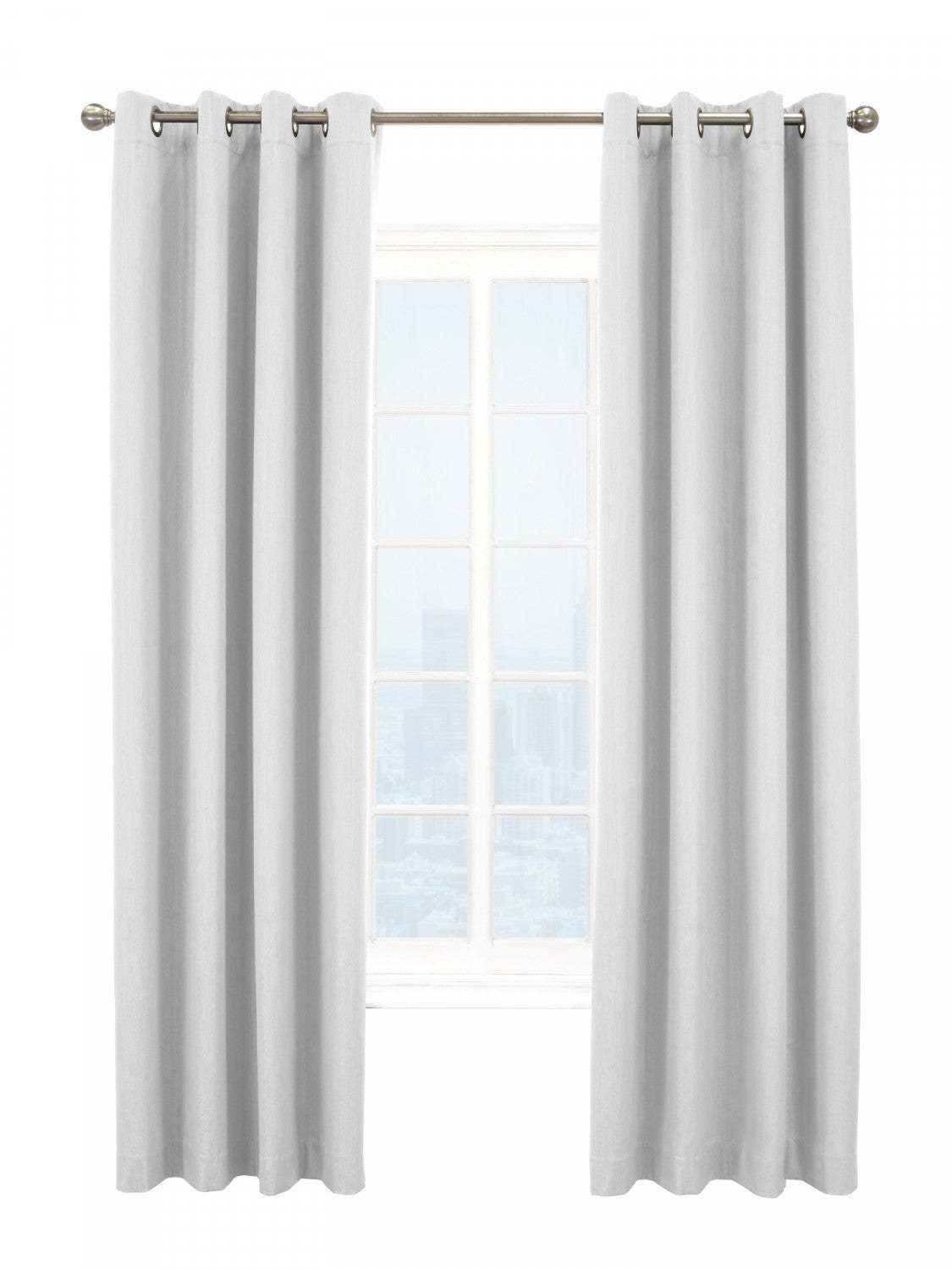 Thermaplus Kelly White Blackout Grommet Curtain Panel - 52 x 95|Panneau de rideau occultant à œillets Kelly blanc de Thermaplus - 52 x 95