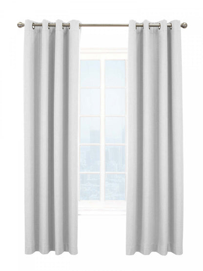 Thermaplus Kelly White Blackout Grommet Curtain Panel - 52 x 63|Panneau de rideau occultant à œillets Kelly blanc de Thermaplus - 52 x 63