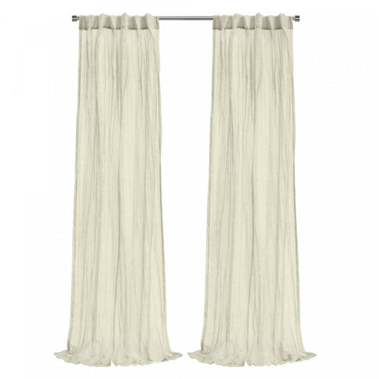 Panneau de rideau transparent Paloma gris à double têtes d’Habitat - 52 x 63|Habitat Paloma Grey Sheer Dual Header Curtain Panel - 52 x 63
