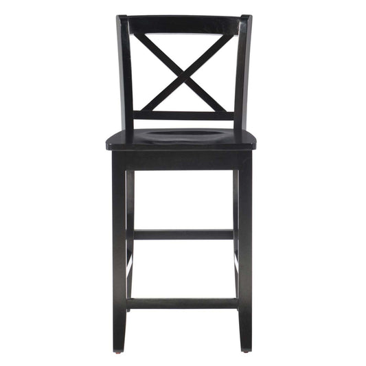 Torino X-Back Counter-Height Stool - Black|Tabouret Torino de hauteur comptoir avec dossier en X - noir