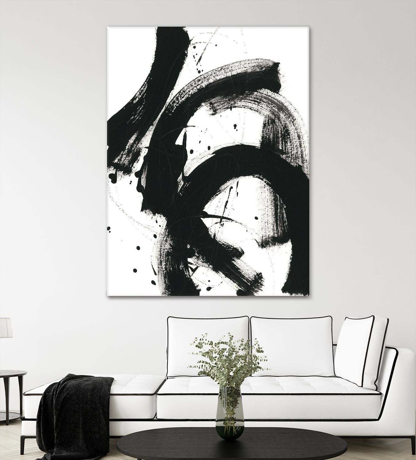 Œuvre d'art murale géante « Onyx Gesture II » 72 x 54