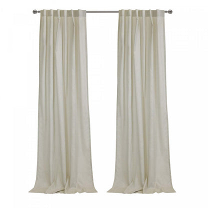 Habitat Bolton Linen Light Filtering Dual Header Curtain Panel - 52 x 84|Panneau de rideau filtrant la lumière Bolton apparence lin à double têtes d'Habitat - 52 x 84