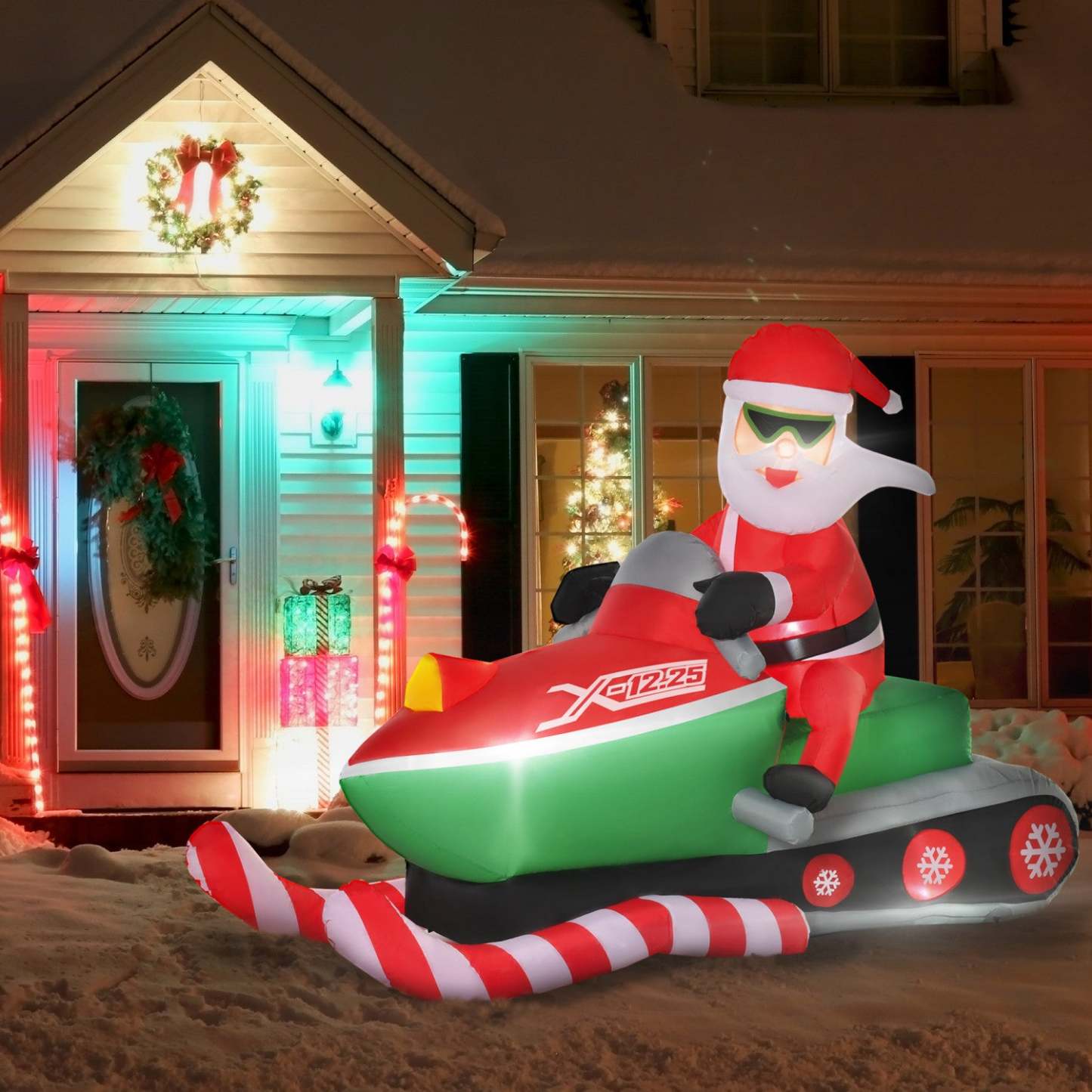 Homcom 5.2ft Santa Claus Inflatable Christmas Decoration|Homcom Décoration De Père Noël Rouge
