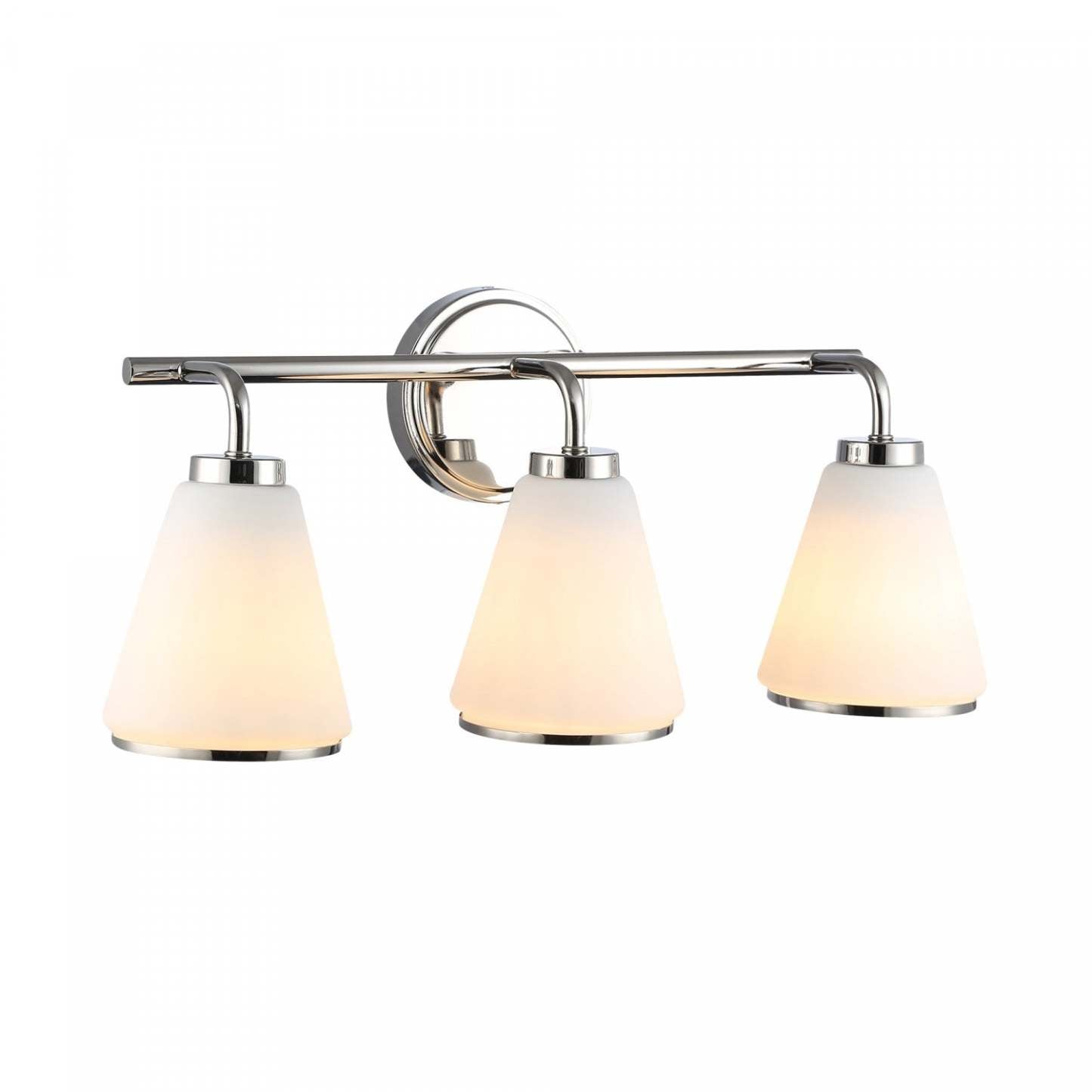 Zoey 3 Light Bathroom Vanity, Polished Nickel Lamp | Meuble-lavabo Zoey à 3 lampes, nickel poli