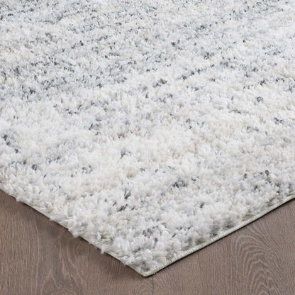 Tapis à poils long Paris crème à motif de vagues - 6 pi 7 po x 9 pi 6 po