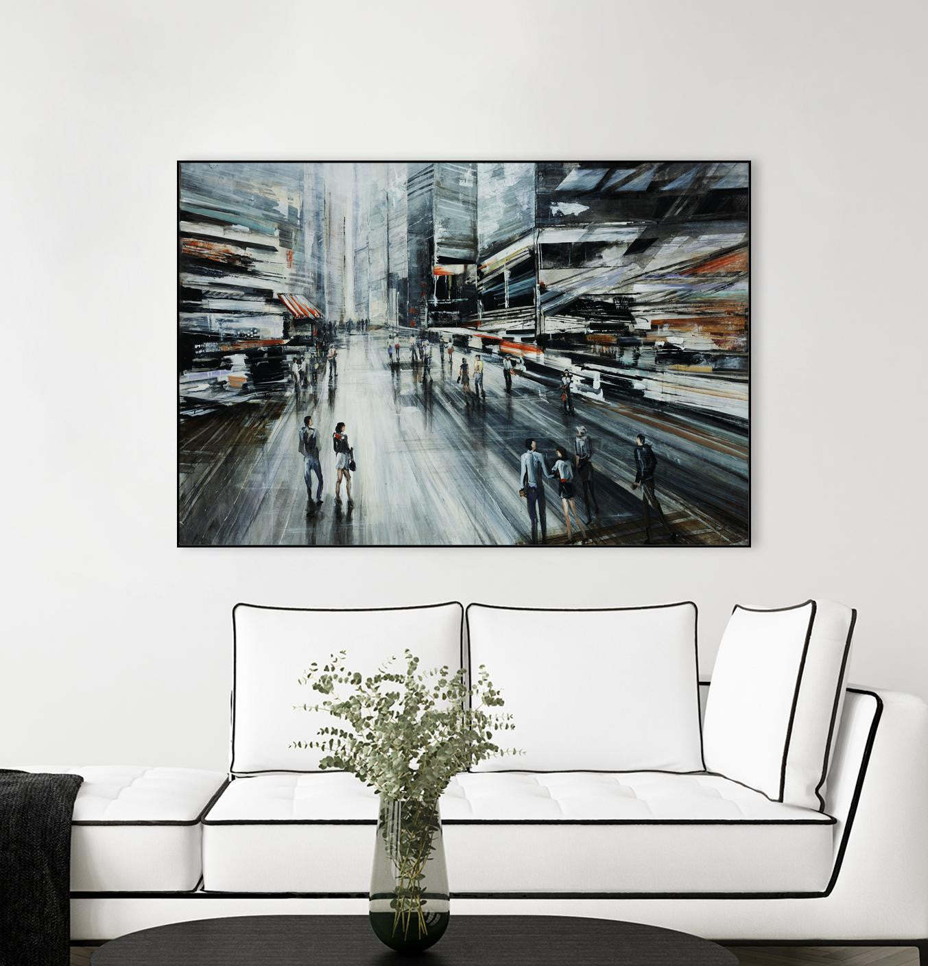 Rush Canvas Framed Black 36x24 Wall Art|Œuvre d'art murale sur toile encadrée noire « Rush » 36 x 24