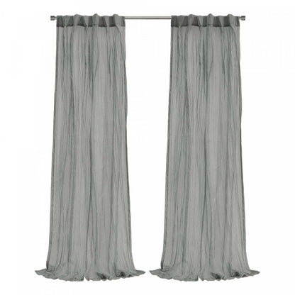 Habitat Paloma Pale Thyme Sheer Dual Header Curtain Panel - 52 x 95|Panneau de rideau transparent Paloma thym pâle à double têtes d'Habitat - 52 x 95