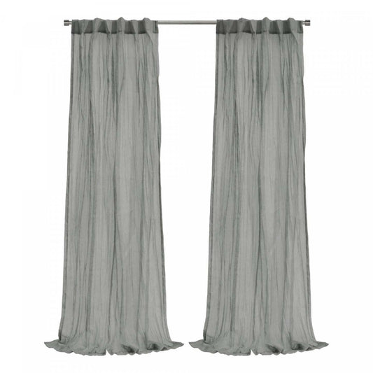 Habitat Paloma Pale Thyme Sheer Dual Header Curtain Panel - 52 x 95|Panneau de rideau transparent Paloma thym pâle à double têtes d'Habitat - 52 x 95