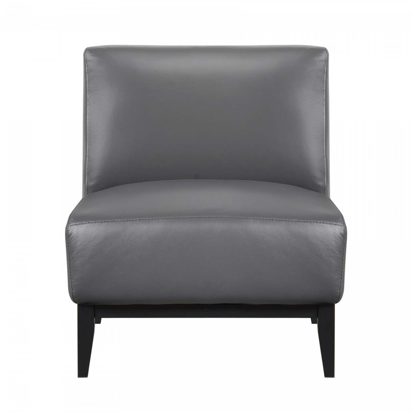 Chaise d'appoint Murdock Cuir gris foncé | Fauteuil D'appoint Murdock En Cuir Gris Fonce