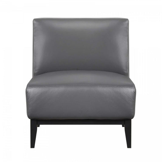 Chaise d'appoint Murdock Cuir gris foncé | Fauteuil D'appoint Murdock En Cuir Gris Fonce