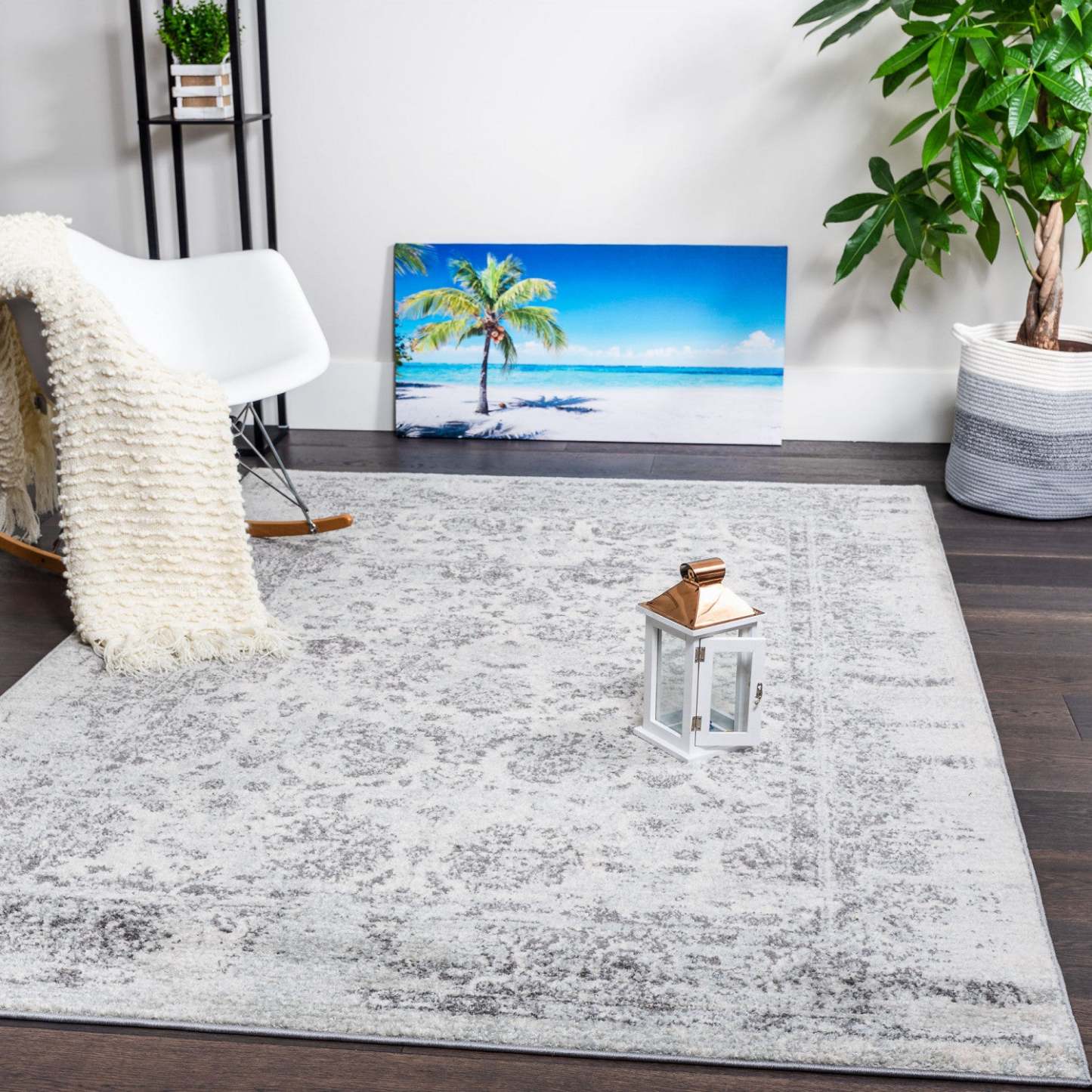 Tapis Roma Fantasia gris 4x6 | Tapis Roma Fantasia grise 4 x 6 | D80G2CY8