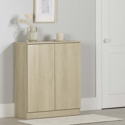 Armoire d'appoint à 2 portes Arum - Chêne blanchi | Armoire décorative Arum à 2 portes - chêne blanc