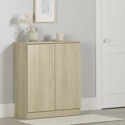 Armoire d'appoint à 2 portes Arum - Chêne blanchi | Armoire décorative Arum à 2 portes - chêne blanc