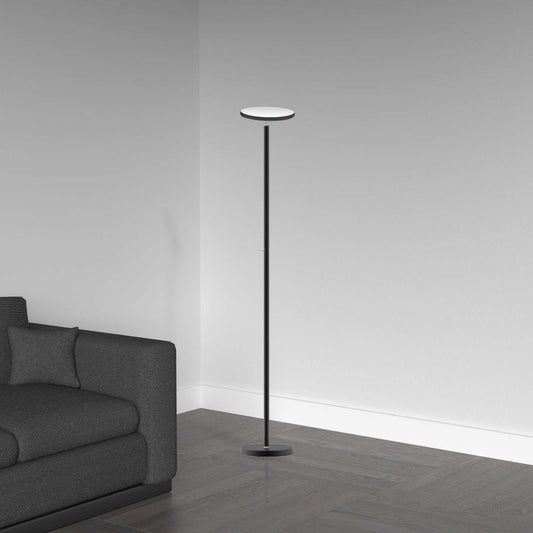Dainolite LED Torchier Lampadaire Sandy Black Finish|Lampe à pied torchère de Dainolite avec fini noir sablé et ampoule à DEL