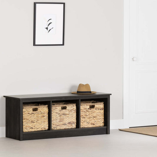 Toza Mudroom Storage Bench - Rubbed Black|Banc de rangement Toza pour vestibule - noir antiqué