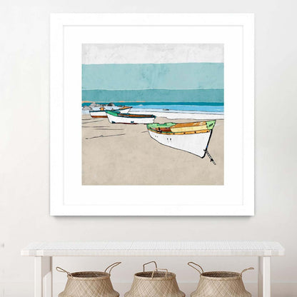 Lined Up Matted and Framed White 30x30 Wall Art|Œuvre d’art murale encadrée blanche et mate « Lined Up » 30 x 30