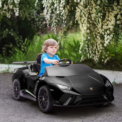 Qaba Voiture Electrique 12v Pour Enfants, Lamborghini Huracan Sous Licence, Voiture Pour Enfants Avec Télécommande