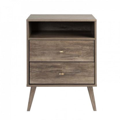Milo 2-Drawer Tall Nightstand - Drifted Grey|Table de nuit haute Milo à 2 tiroirs - gris délavé