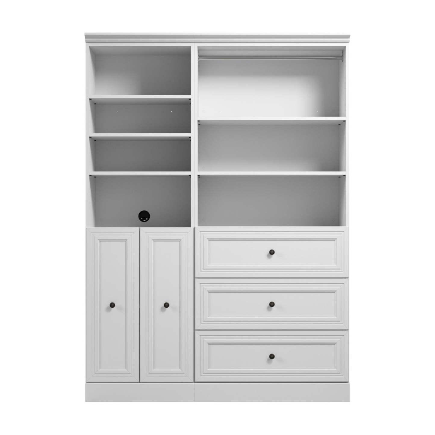 Système d'organisateur de garde-robe Versatile de Bestar de 61 po (L) avec portes - blanc