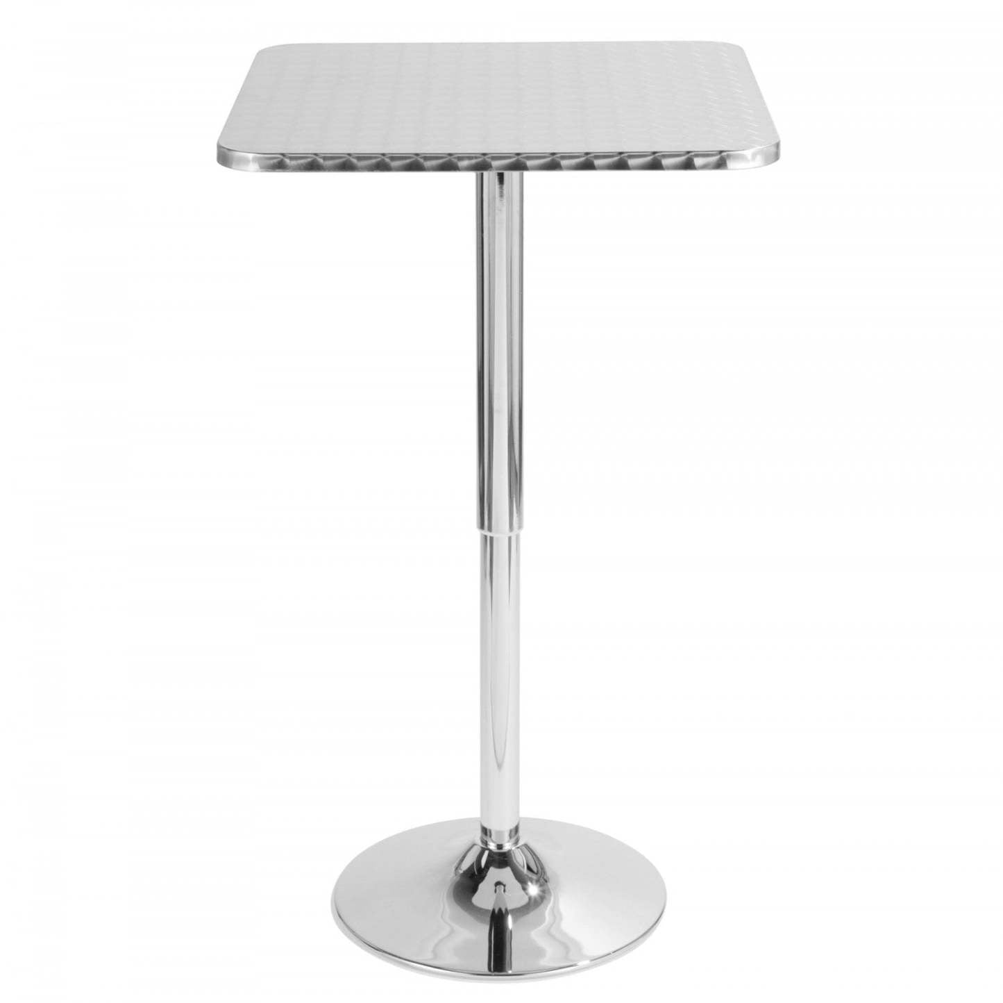 LumiSource Bistro Contemporary Adjustable Square Bar Dining Table - Argent|Table Bistro carrée réglable et contemporaine pour bar ou salle à manger - argent